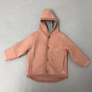 Disana Wool Jacket Girls 6 12 Months Pink Hooded Organic Sustainable Earthy